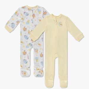 Winnie The Pooh Yellow and Printed Pajama Set Of 2